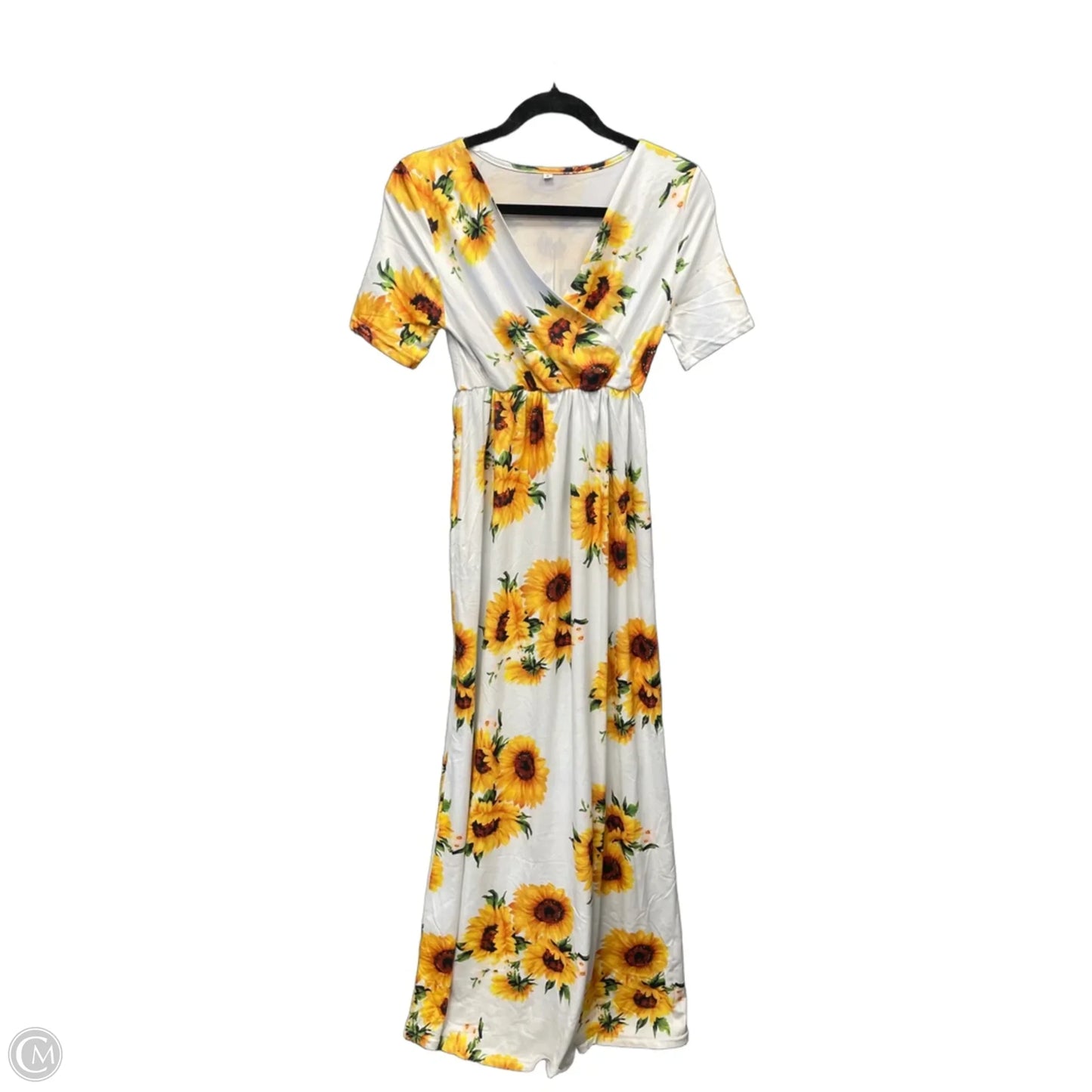 Dress Casual Maxi By Cme In White & Yellow, Size: S