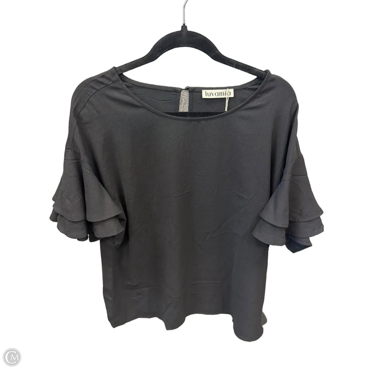 Top Short Sleeve By Clothes Mentor In Black, Size: L