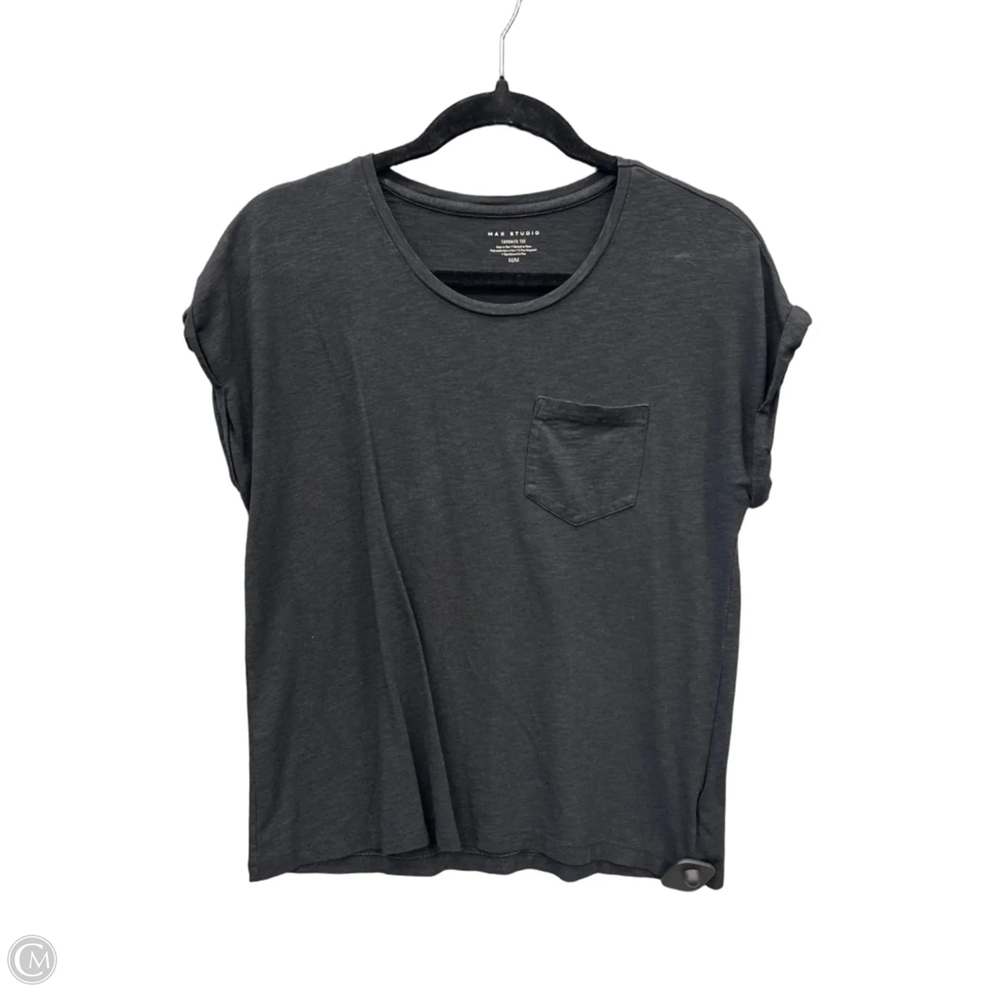 Top Short Sleeve Basic By Max Studio In Black, Size: M