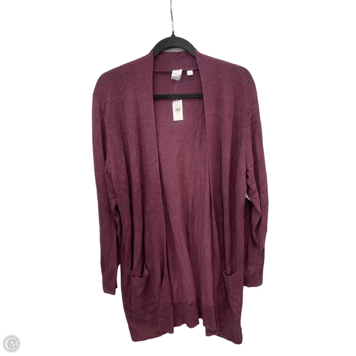 Sweater Cardigan By Gap In Maroon, Size: Xl