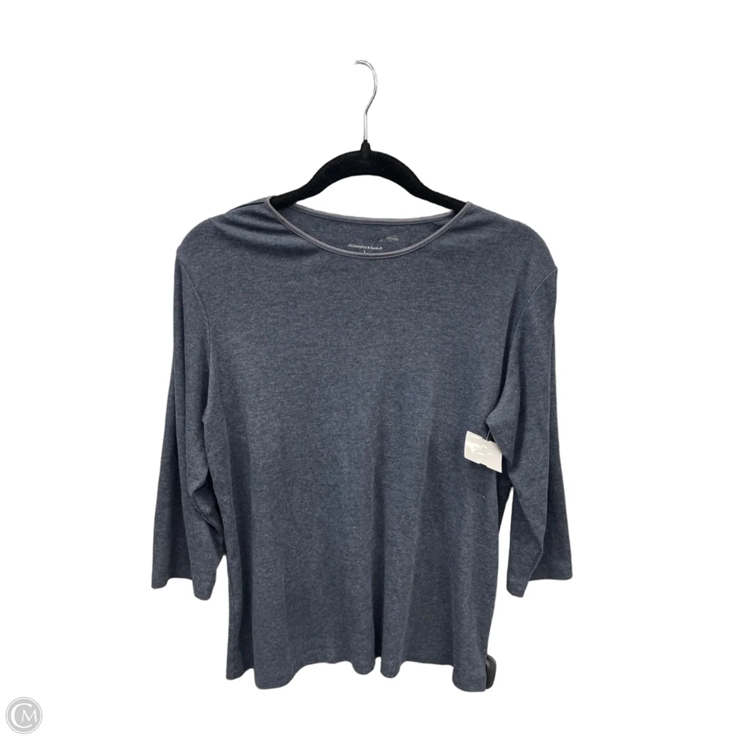 Top 3/4 Sleeve Basic By Christopher And Banks In Navy, Size: L