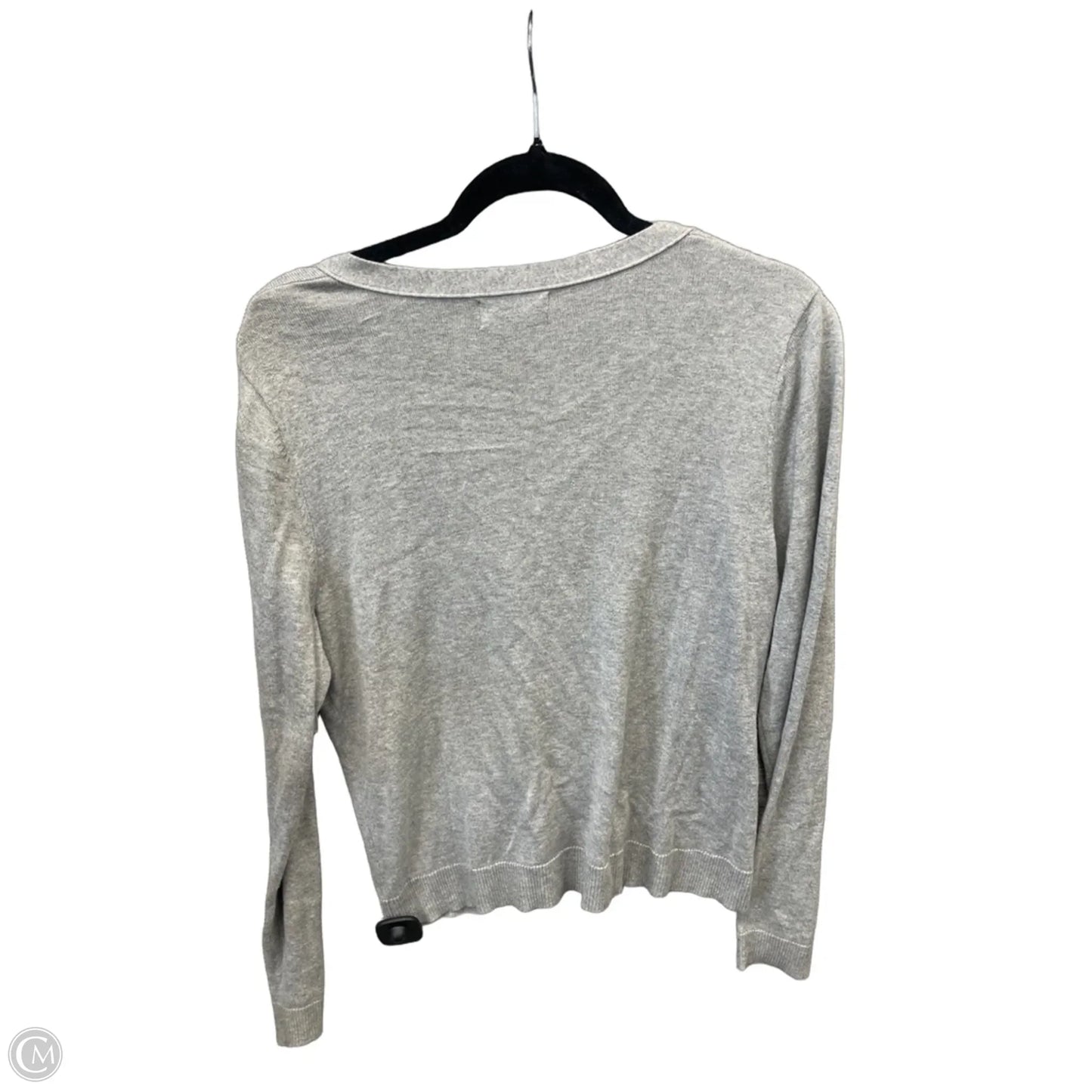 Sweater Cardigan By Elle In Grey, Size: L