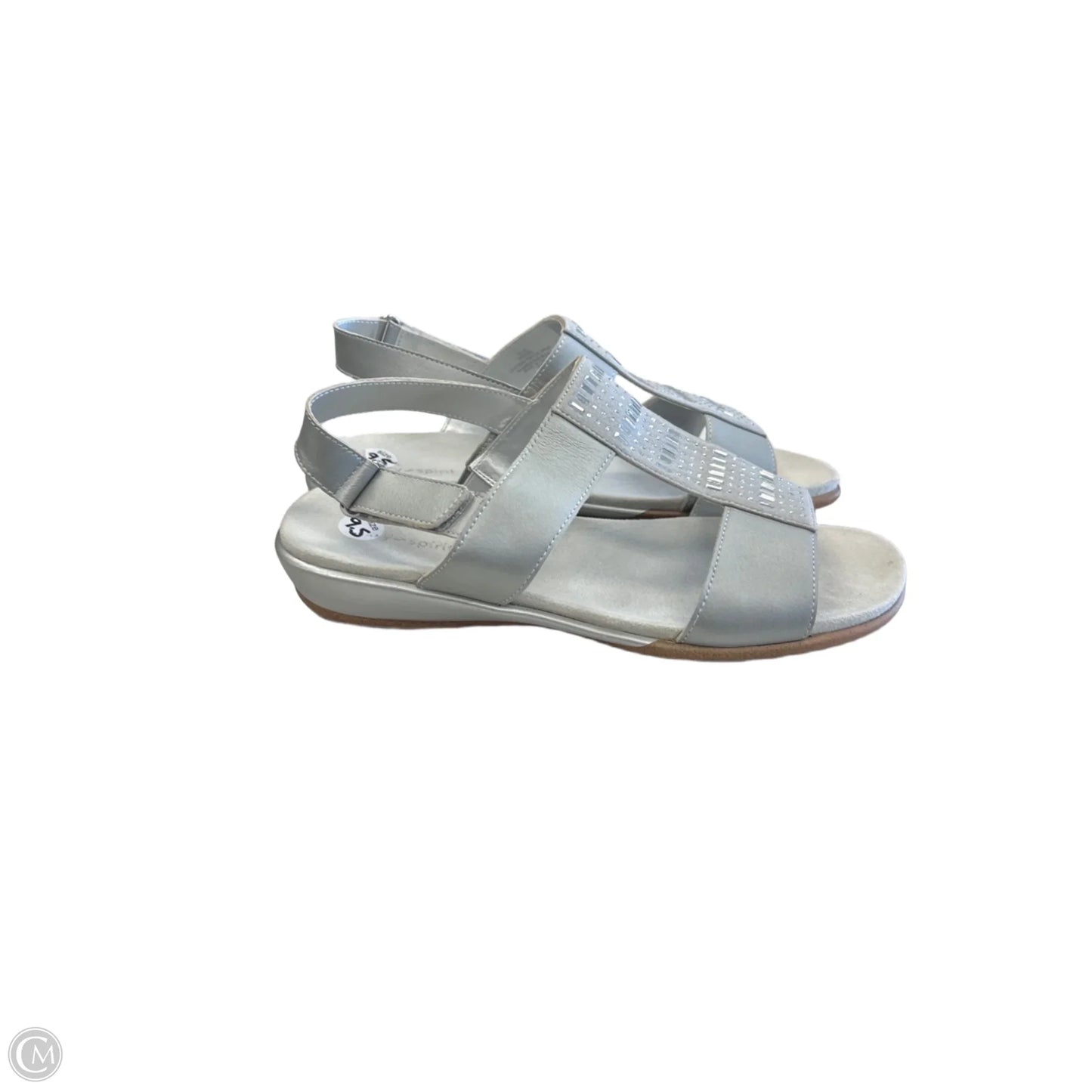 Sandals Flats By Easy Spirit In Silver, Size: 9.5