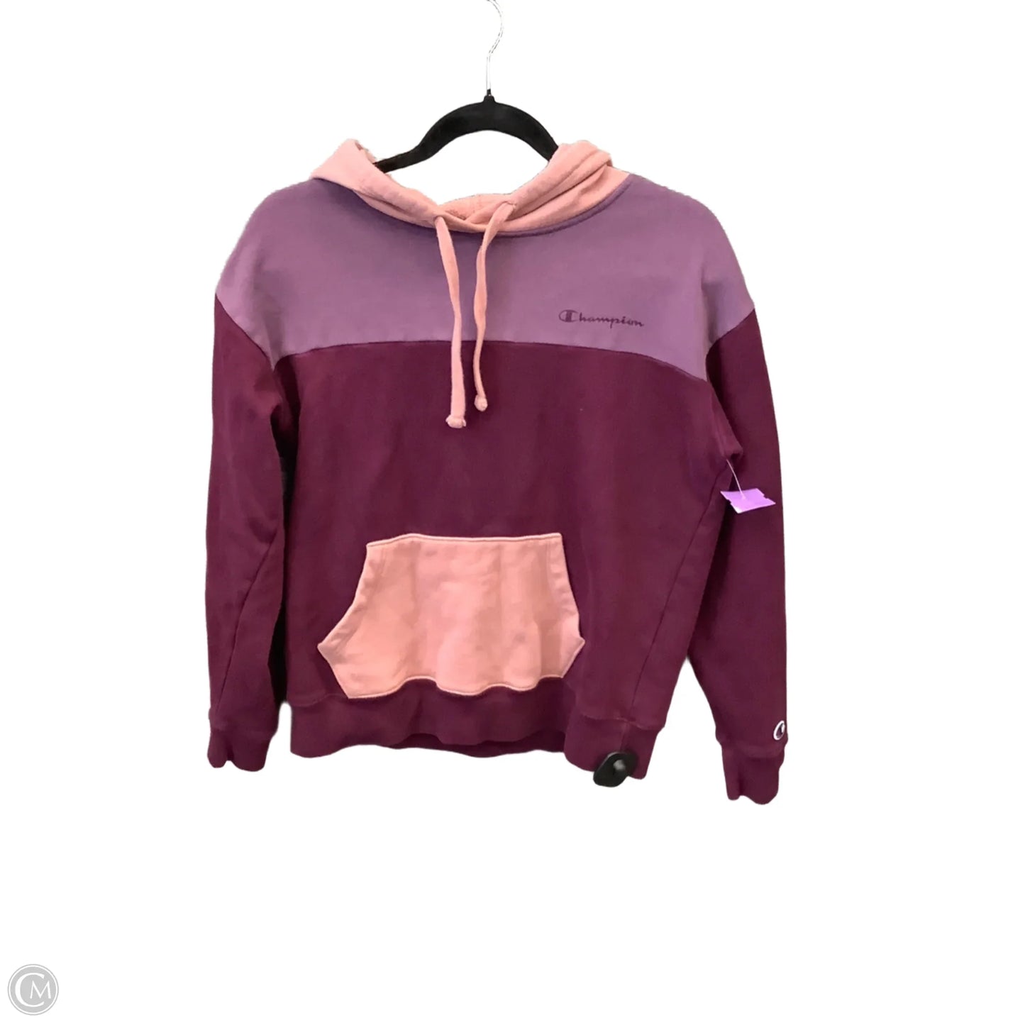 Athletic Sweatshirt Hoodie By Champion In Pink & Purple, Size: S