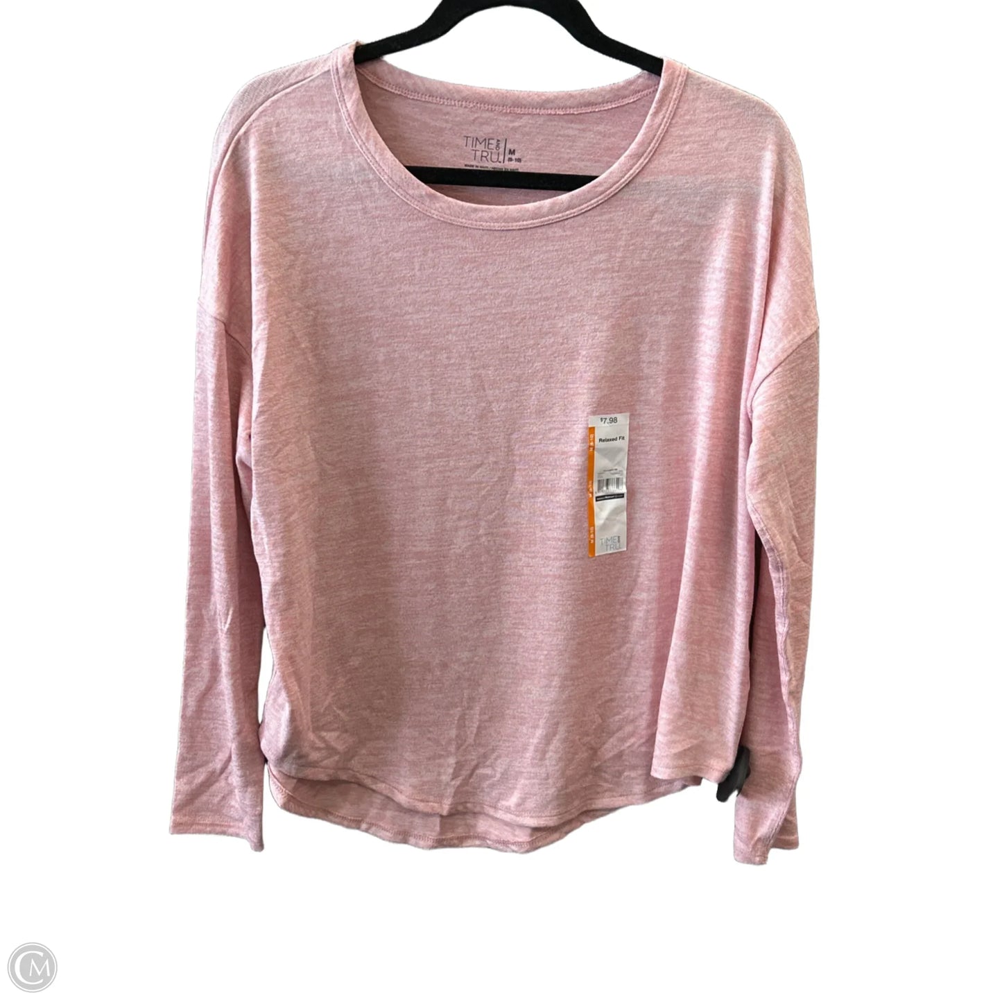 Top Long Sleeve By Time And Tru In Pink, Size: M