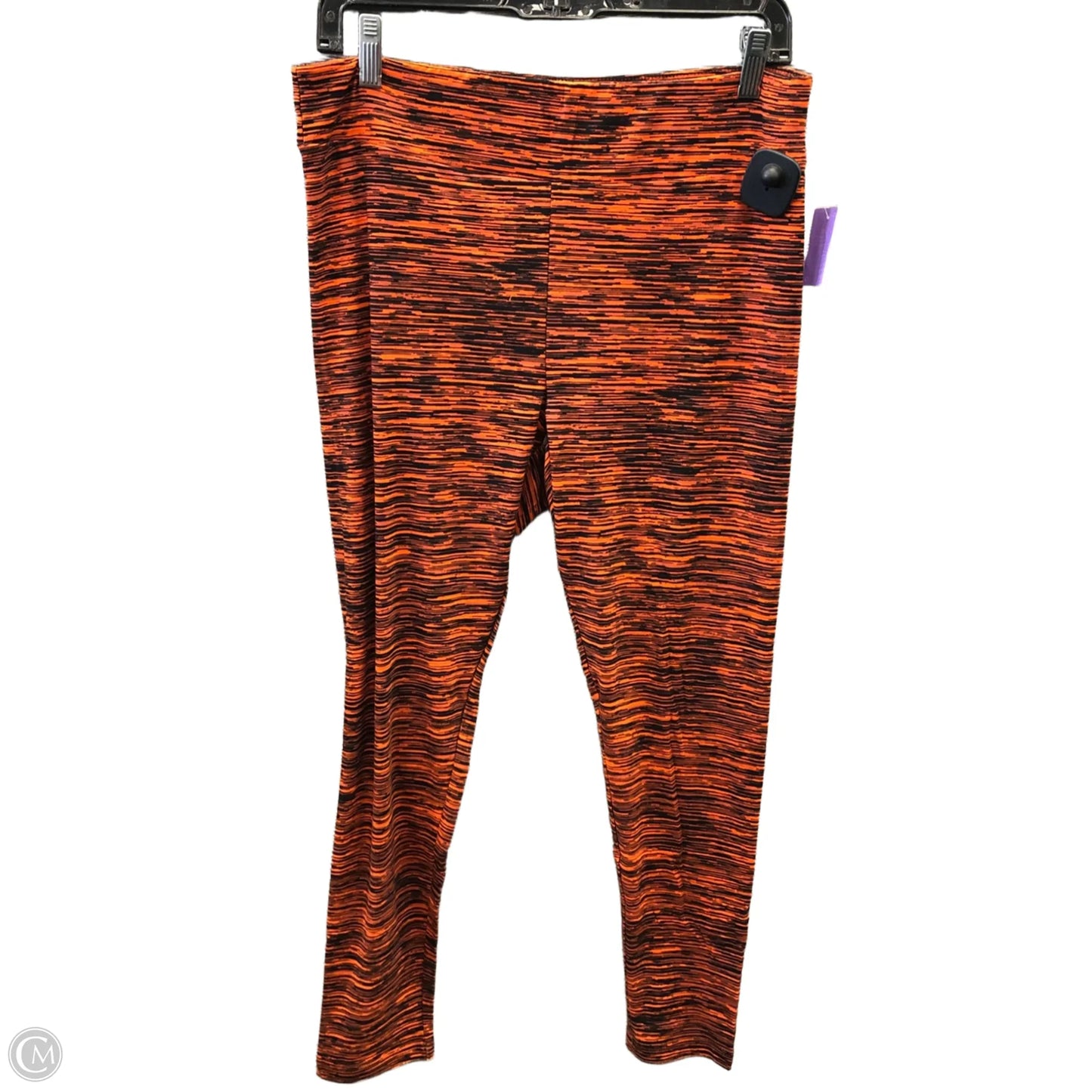 Pants Leggings By Time And Tru In Black & Orange, Size: L