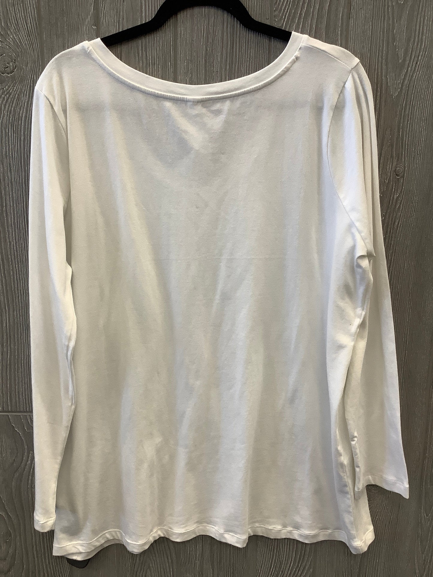 Top Long Sleeve By Zenana Outfitters In White, Size: 2x