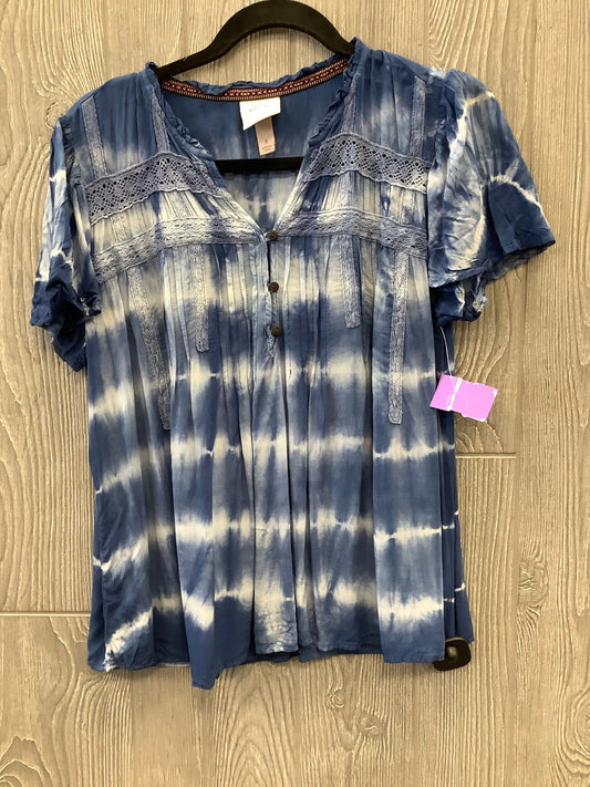 Top Short Sleeve By Knox Rose In Tie Dye Print, Size: S