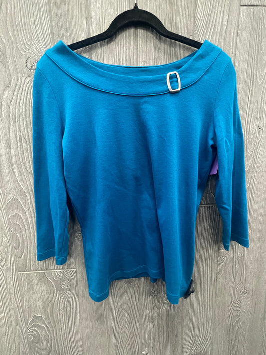 Blue Top 3/4 Sleeve Kim Rogers, Size M