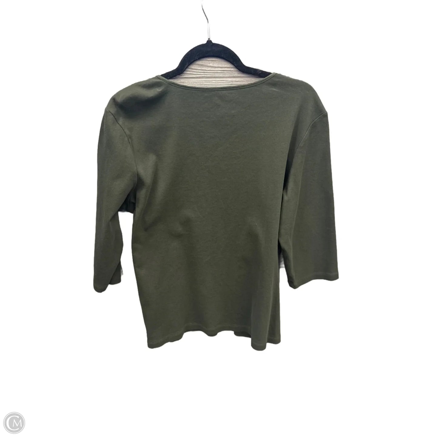 Top 3/4 Sleeve By Cj Banks In Green, Size: 1x