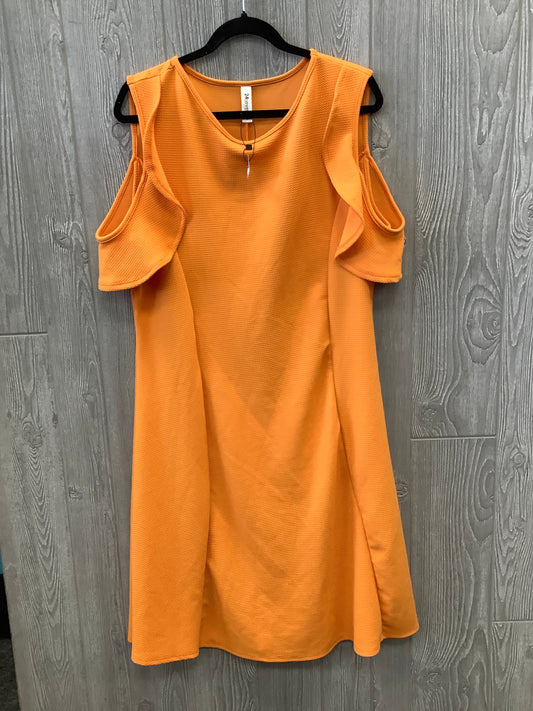 Orange Dress Casual Midi Clothes Mentor, Size 2x