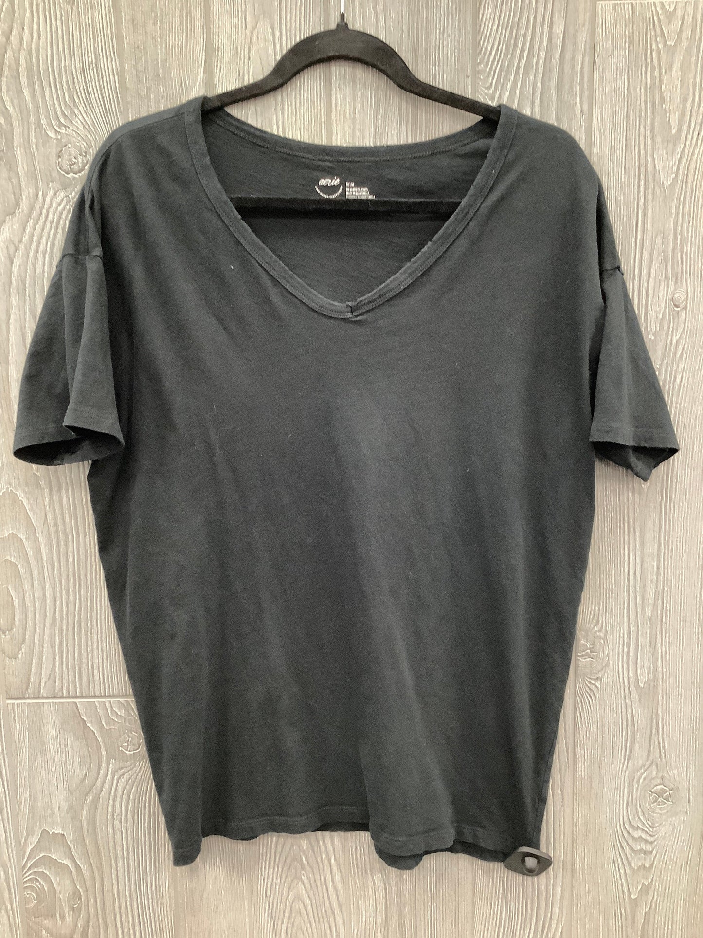 Top Short Sleeve By Aerie In Black, Size: M