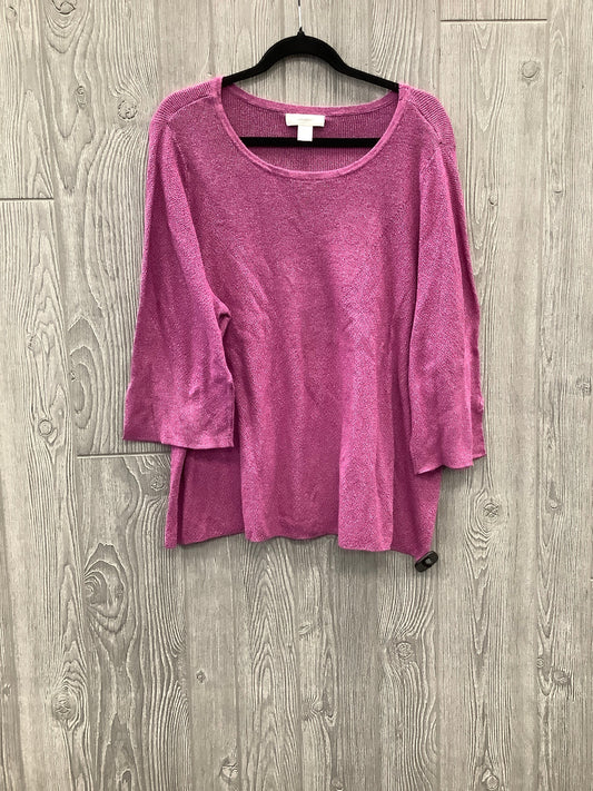 Purple Top Long Sleeve Cj Banks, Size 3x