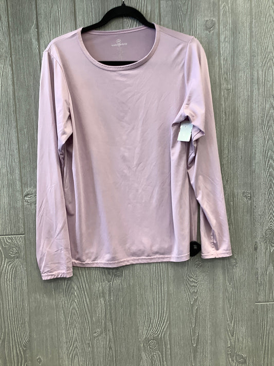 Purple Athletic Top Long Sleeve Collar Clothes Mentor, Size M
