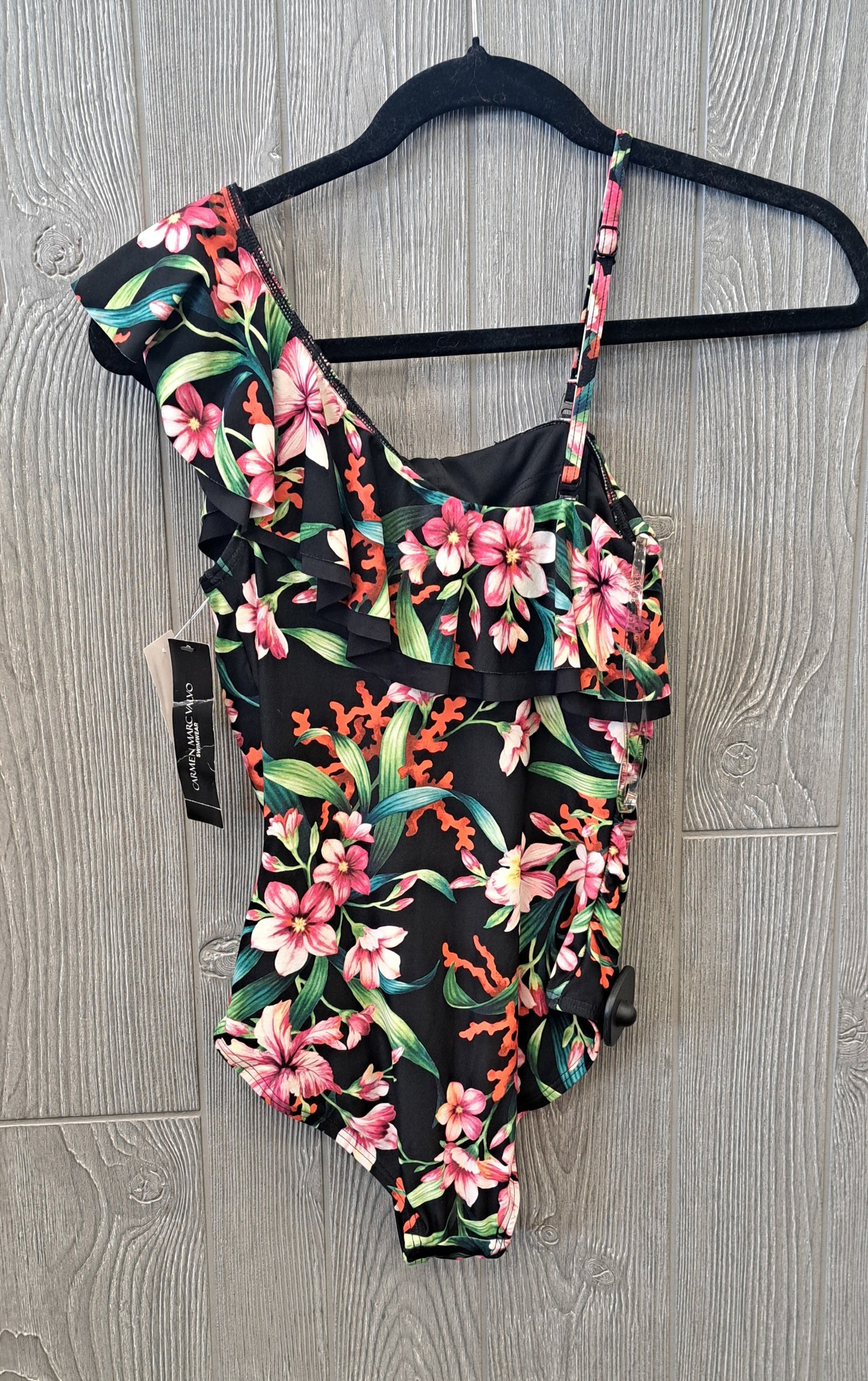 Floral Print Swimsuit Carmen By Carmen Marc Valvo, Size S