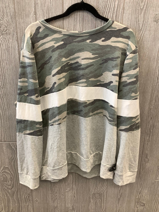 Camouflage Print Top Long Sleeve Clothes Mentor, Size 3x