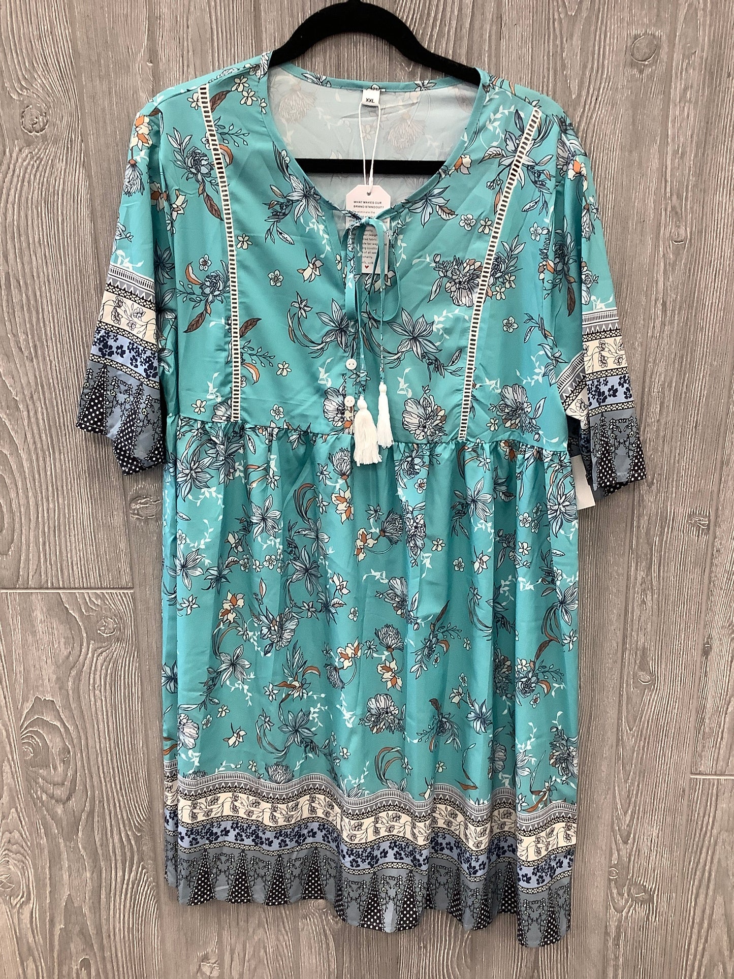 Blue Dress Casual Midi Clothes Mentor, Size Xxl