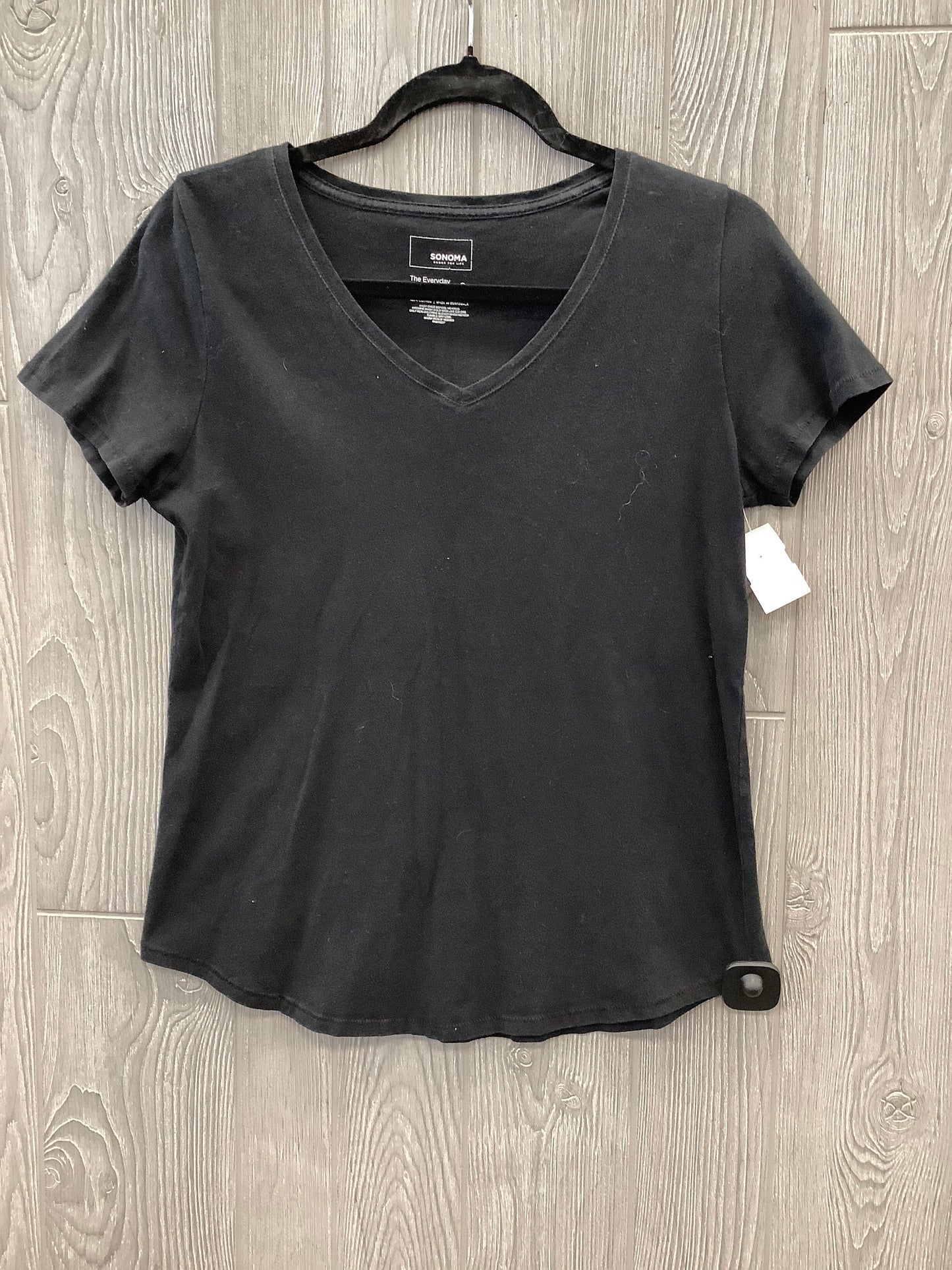 Top Short Sleeve By Sonoma In Black, Size: S