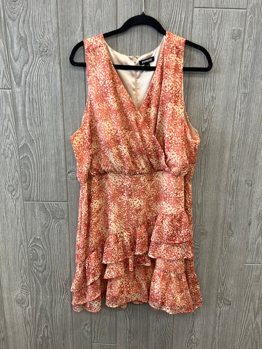 Orange Dress Casual Midi Express, Size Xl