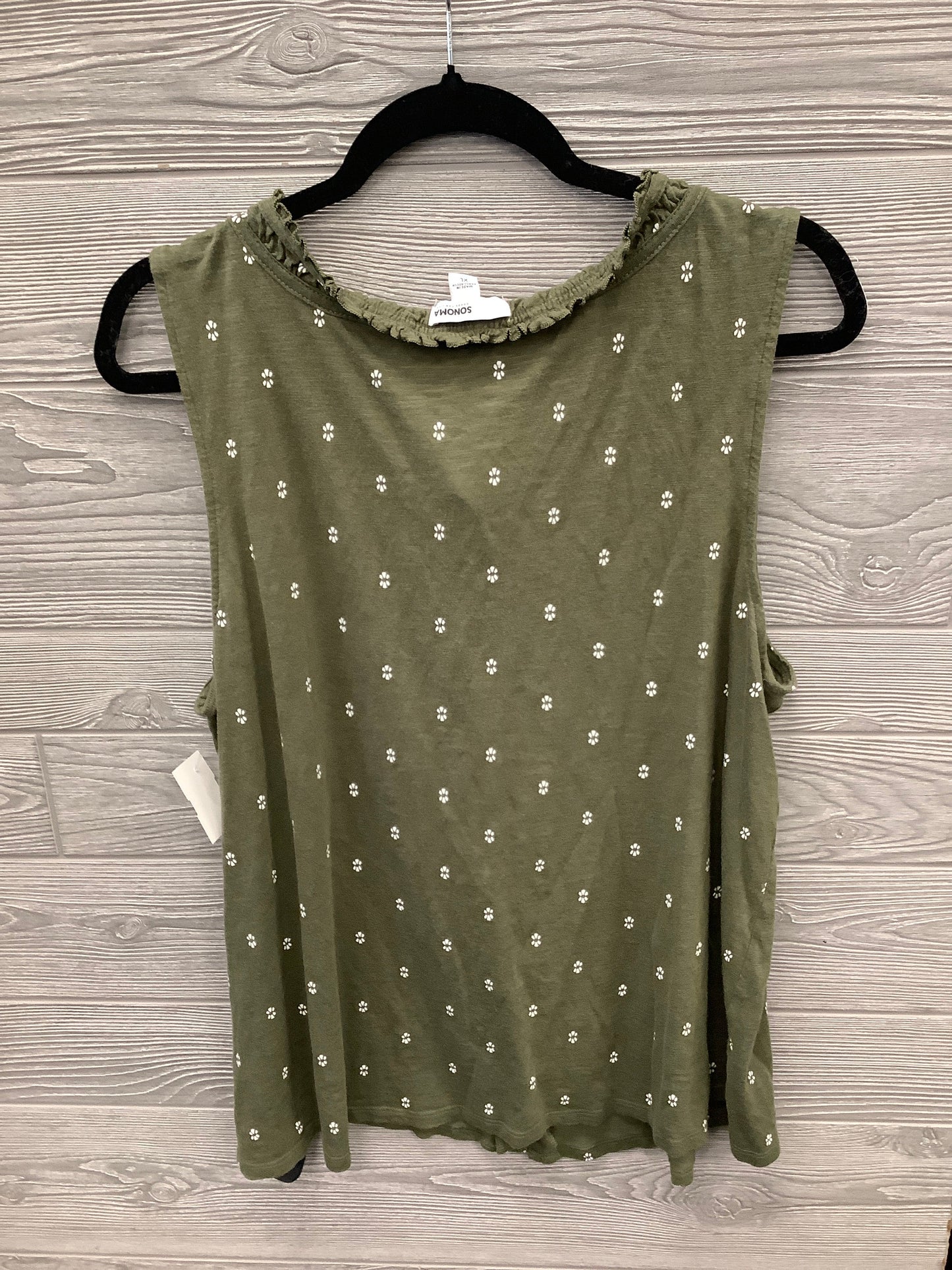 Top Sleeveless By Sonoma In Green, Size: Xl