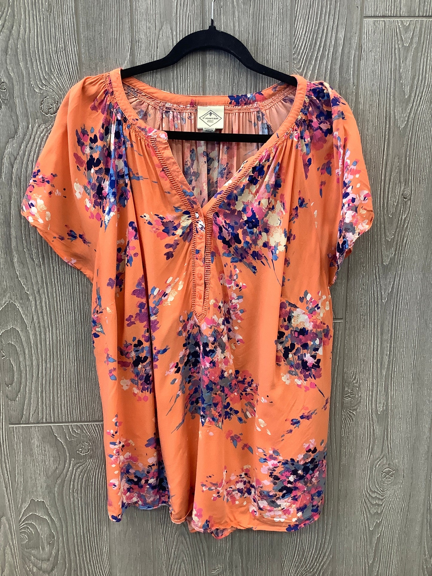 Orange Top Short Sleeve St Johns Bay, Size 2x