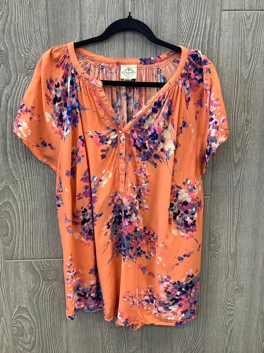 Orange Top Short Sleeve St Johns Bay, Size 2x