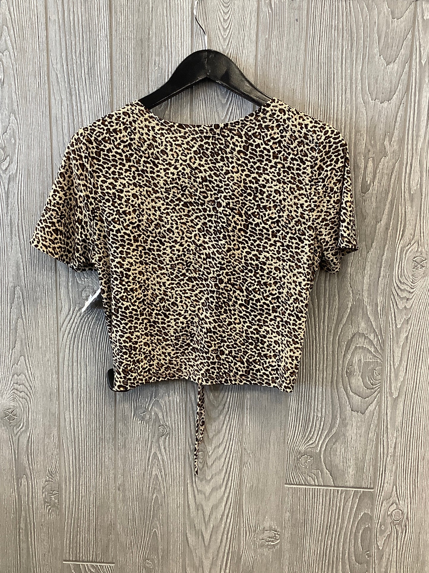 Top Short Sleeve By Shein In Animal Print, Size: Xl