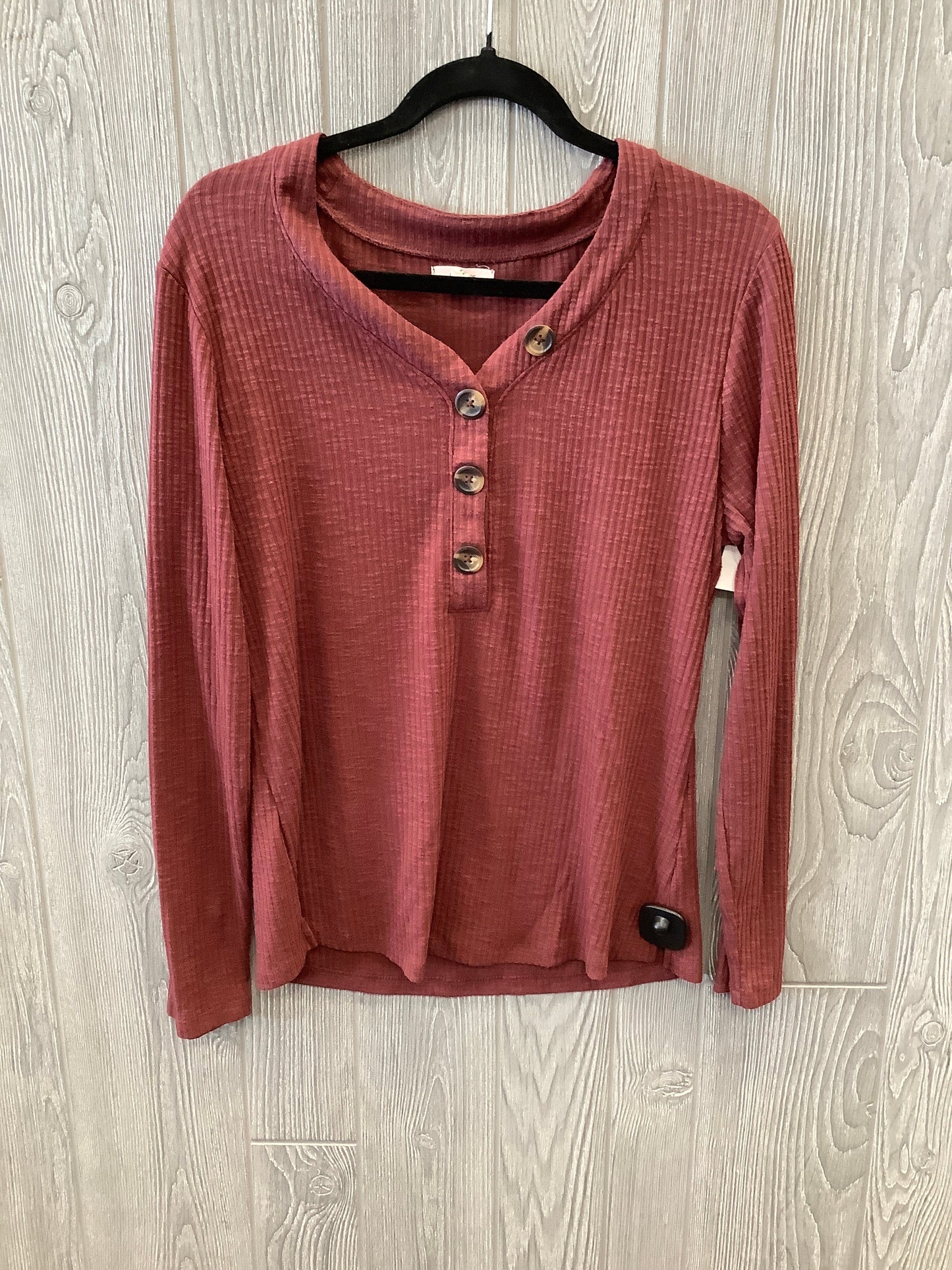 Top Long Sleeve By Maurices In Red, Size: L