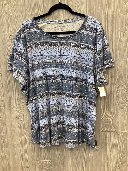 Top Short Sleeve By Woman Within In Blue, Size: 3x