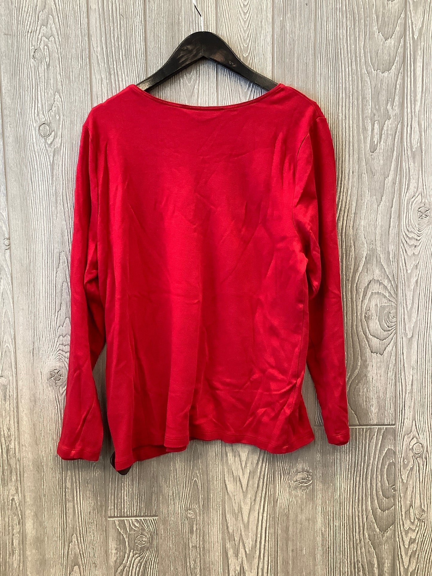 Top Long Sleeve By Karen Scott In Red, Size: Xxl