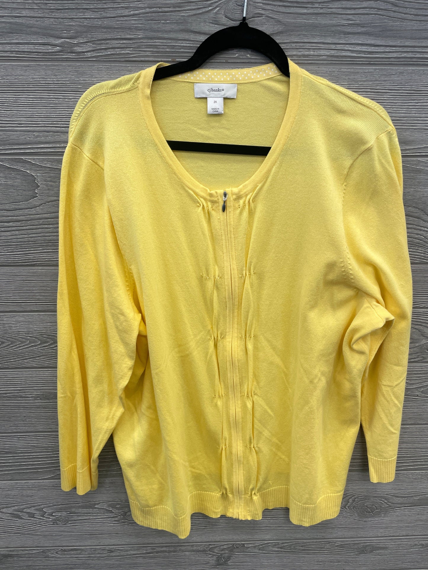 Cardigan By Cj Banks In Yellow, Size: 2x