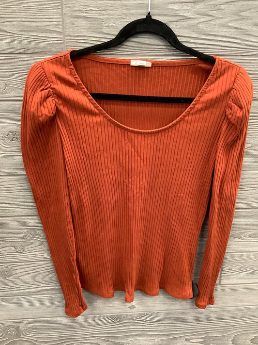 Top Long Sleeve By Ana In Orange, Size: M