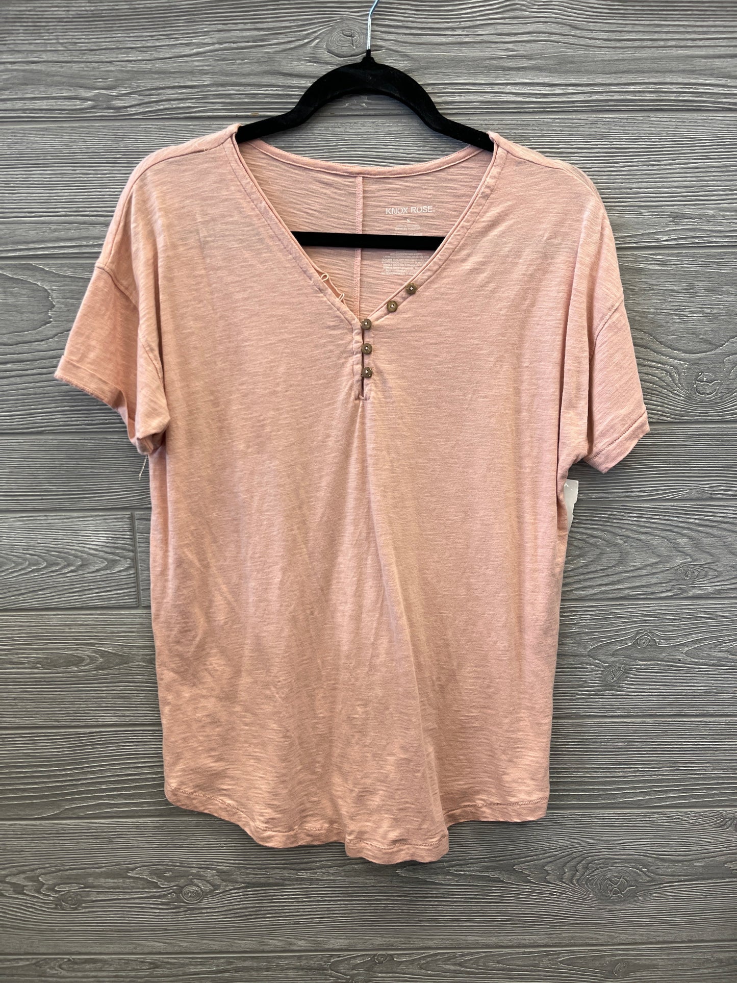 Top Short Sleeve By Knox Rose In Pink, Size: S