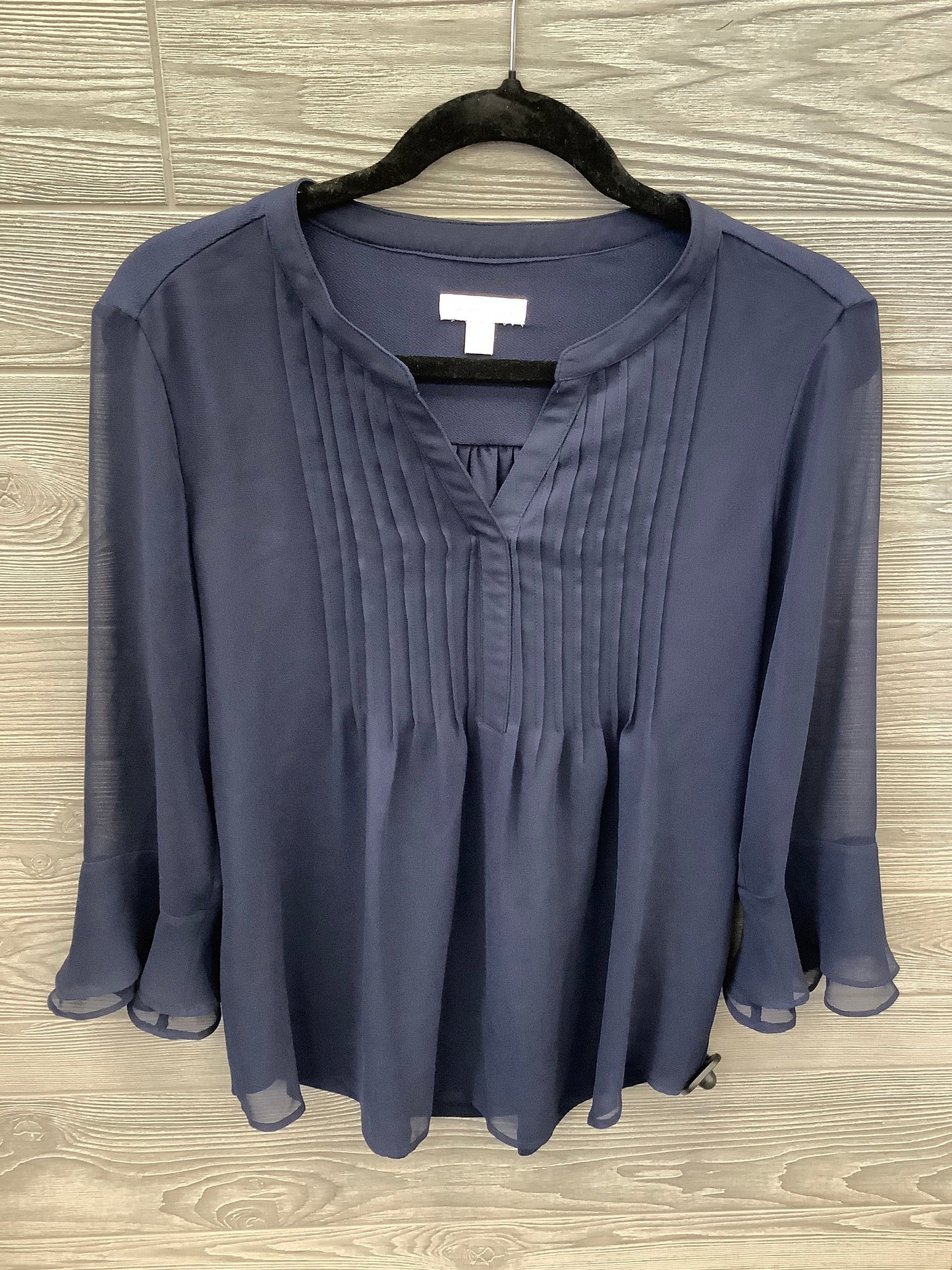 Top Long Sleeve By Charter Club In Blue, Size: S