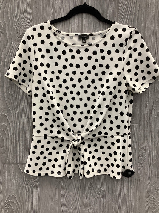 Top Short Sleeve By Talbots In Polkadot Pattern, Size: M