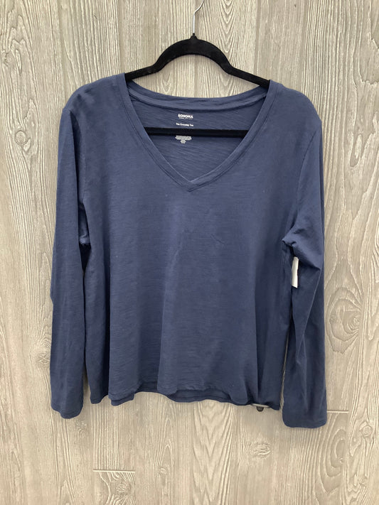 Top Long Sleeve Basic By Sonoma In Blue, Size: L