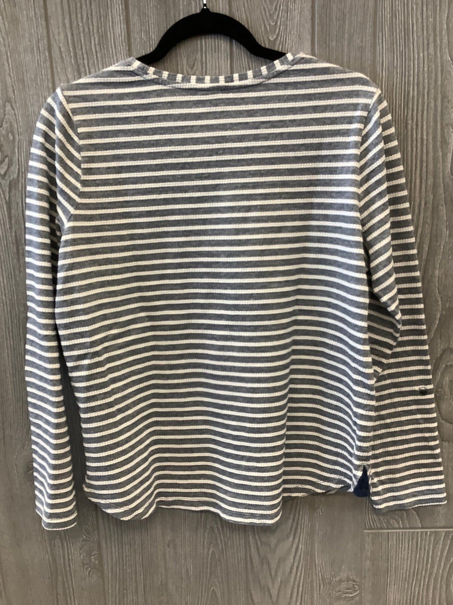 Top Long Sleeve By Lands End In Striped Pattern, Size: M