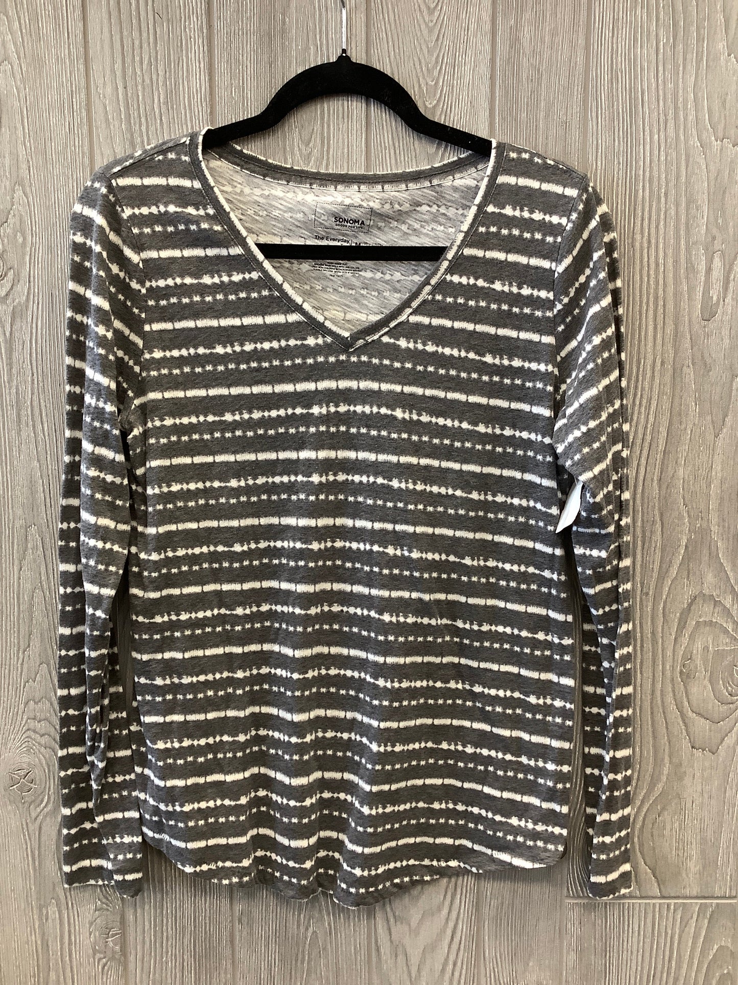 Top Long Sleeve By Sonoma In Grey, Size: M