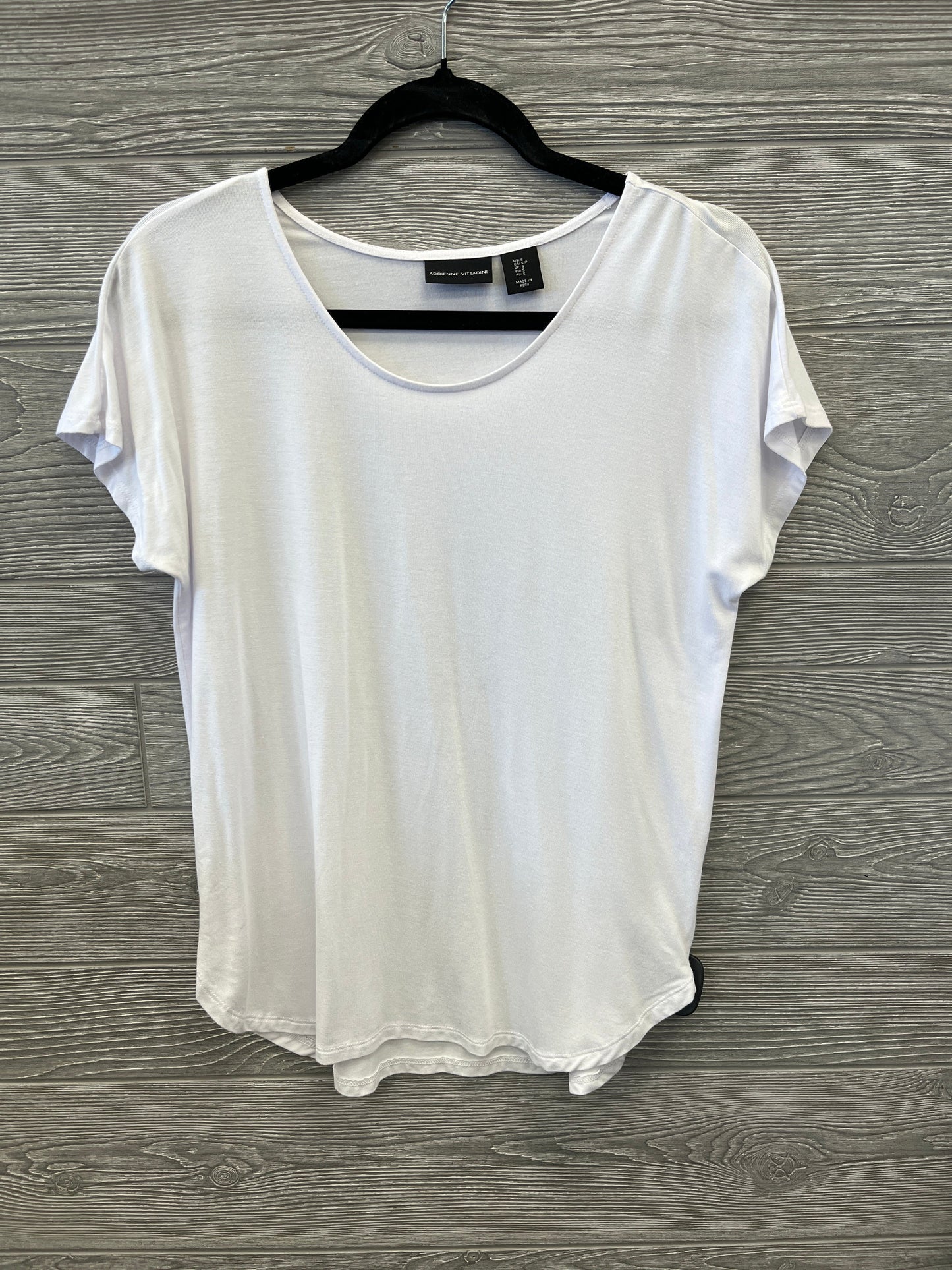 Top Short Sleeve By Adrienne Vittadini In White, Size: S