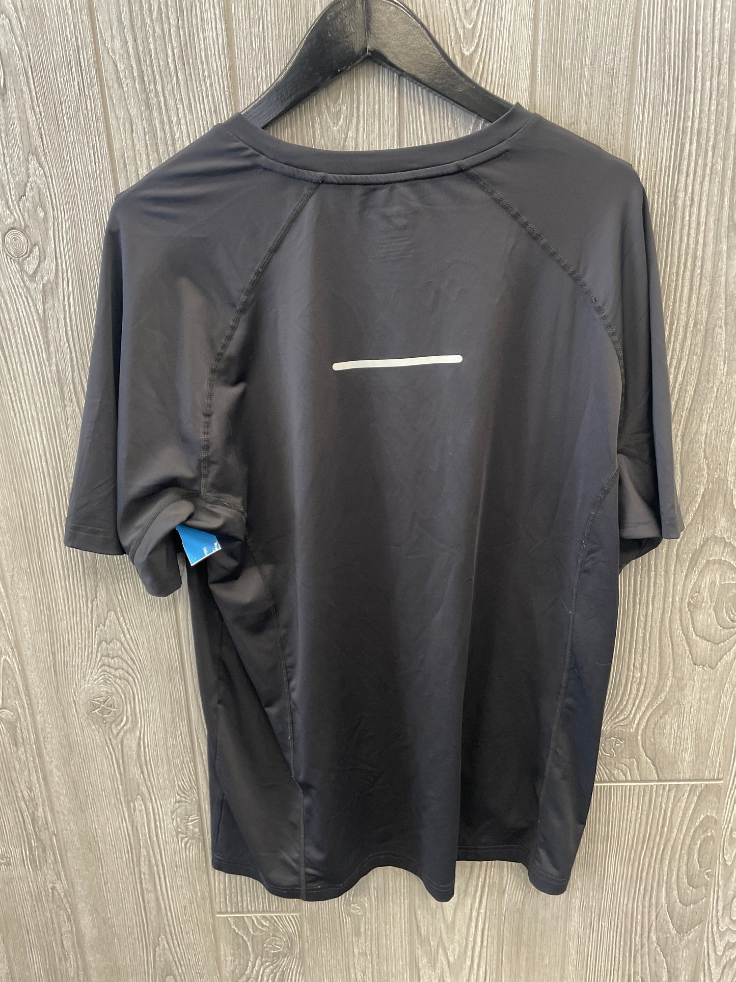 Athletic Top Short Sleeve By Reebok In Black, Size: L