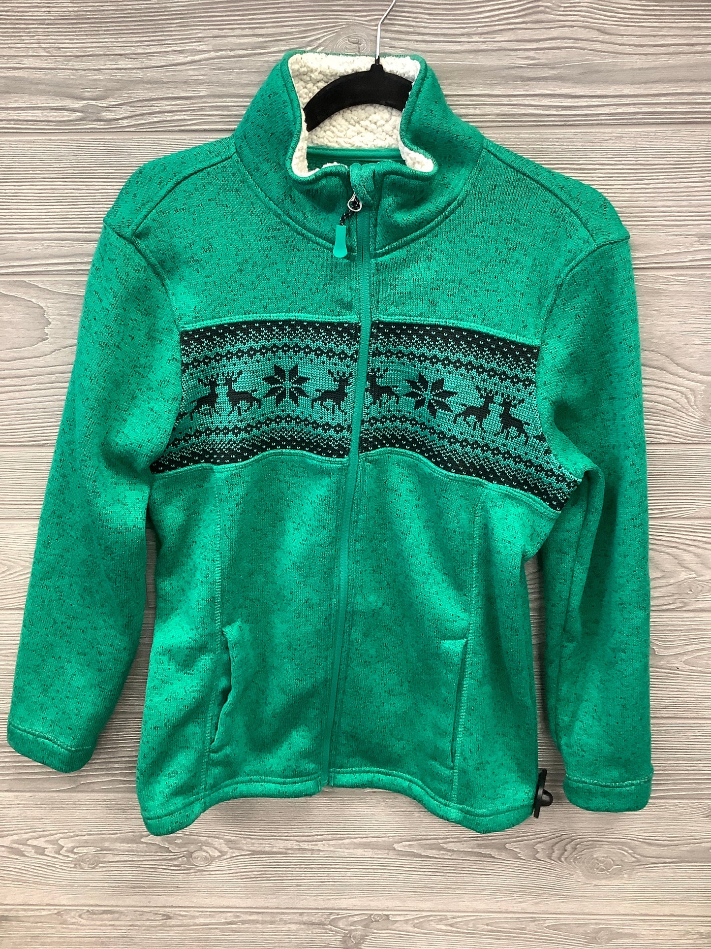 Sweatshirt Collar By Faded Glory In Green, Size: M