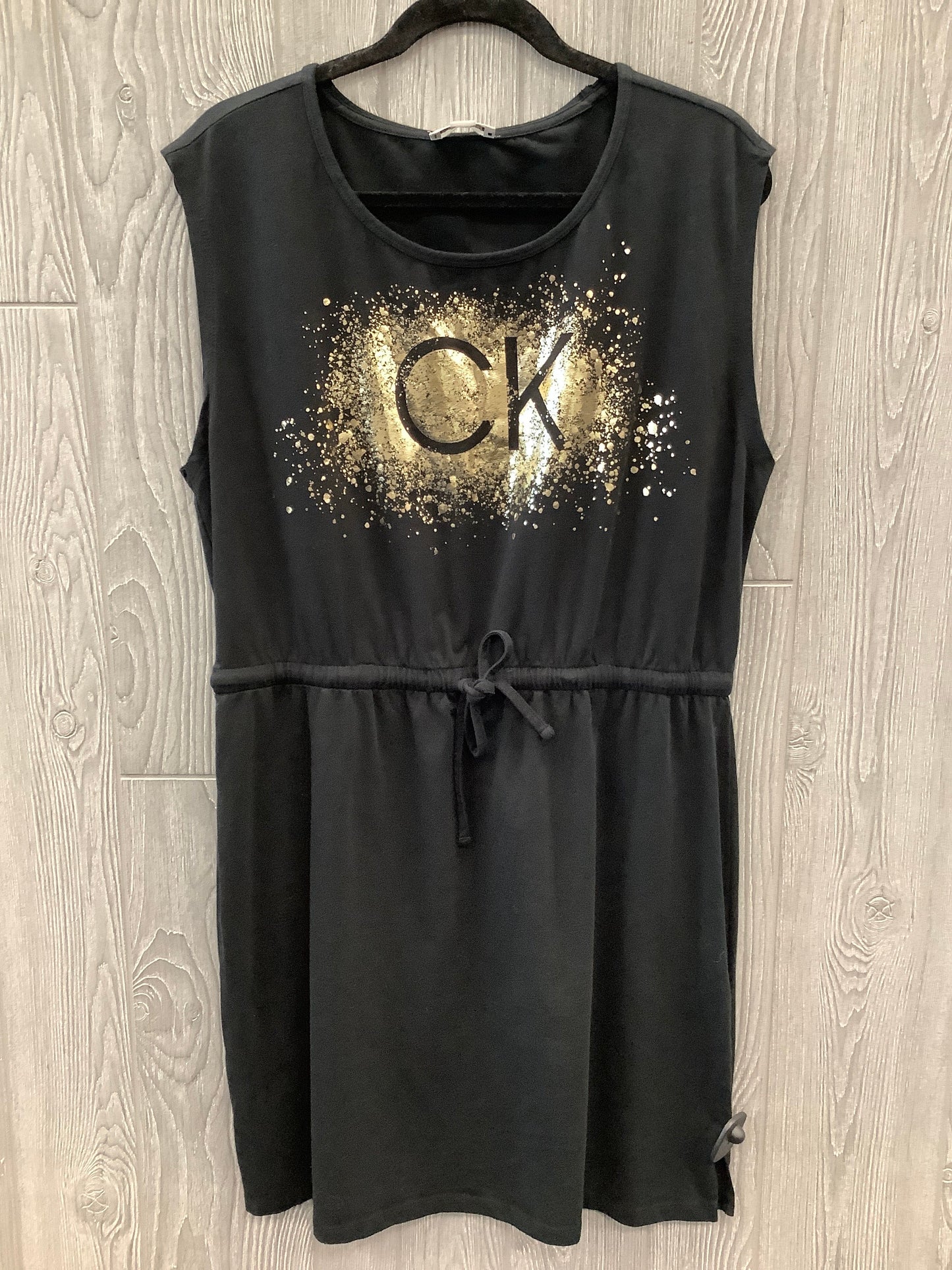 Dress Casual Midi By Calvin Klein In Black, Size: Xl