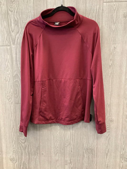 Athletic Top Long Sleeve Collar By Avia In Red, Size: Xl