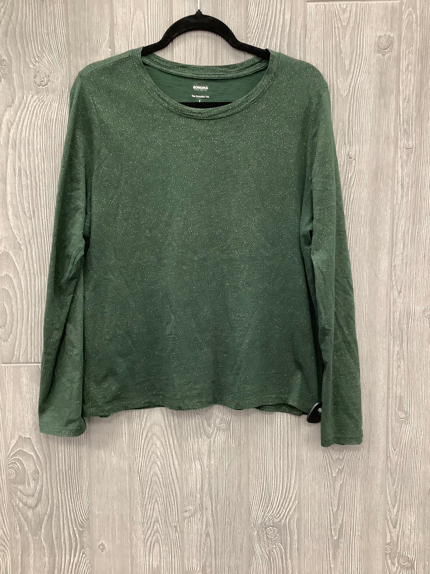 Top Long Sleeve By Sonoma In Green, Size: L