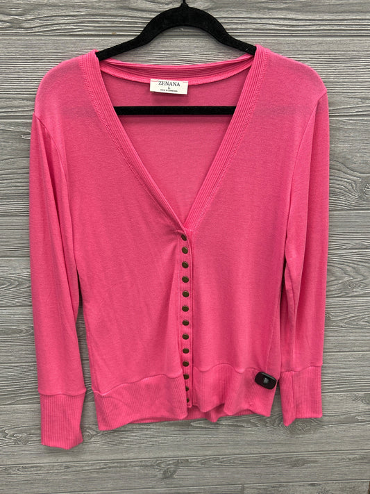 Cardigan By Zenana Outfitters In Pink, Size: L