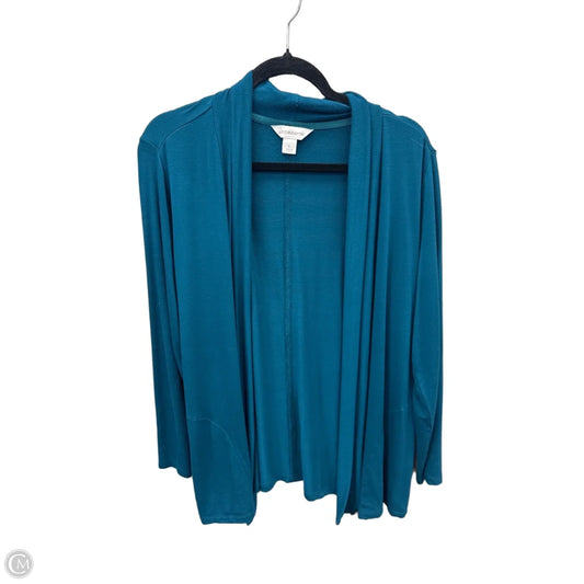 Cardigan By Liz Claiborne In Teal, Size: L
