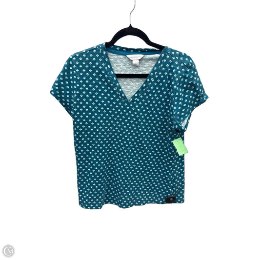 Top Short Sleeve By Liz Claiborne In Teal, Size: L