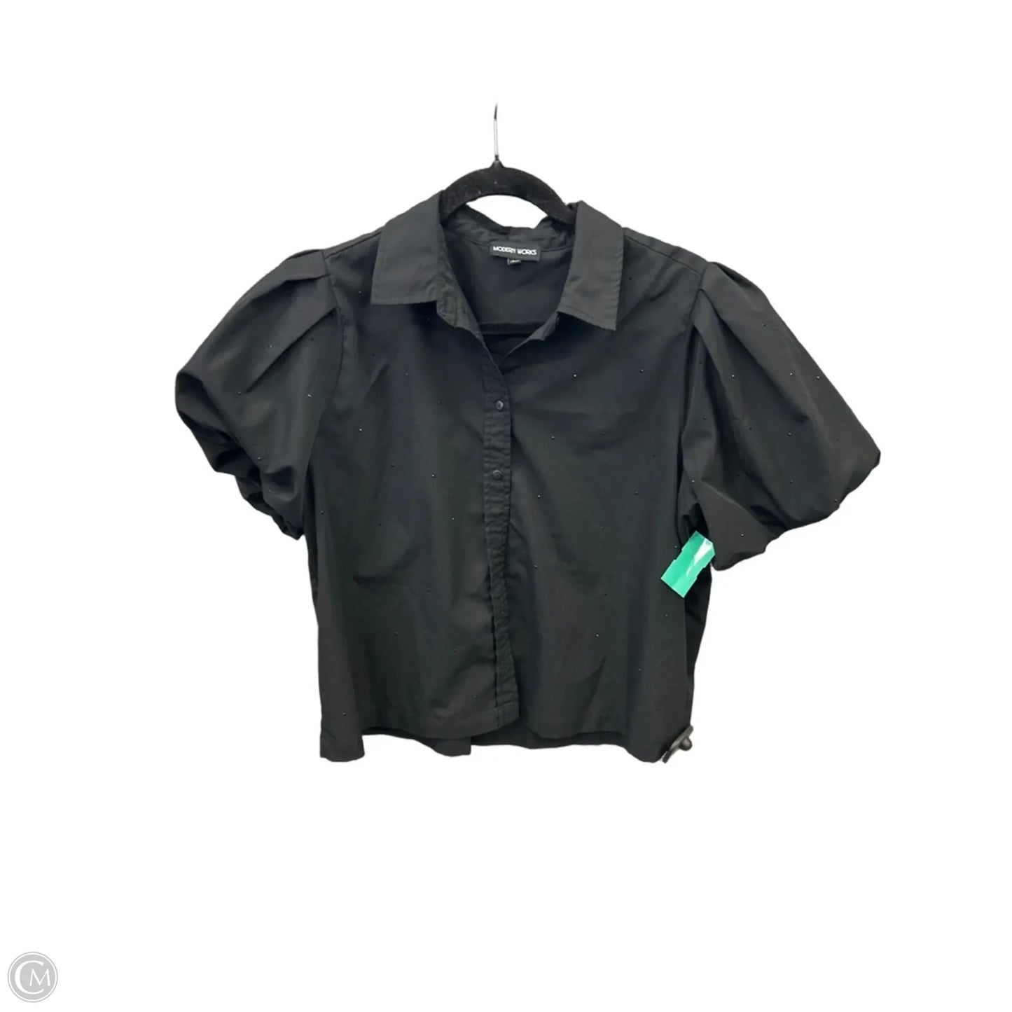 Top Short Sleeve By Modern Works In Black, Size: M