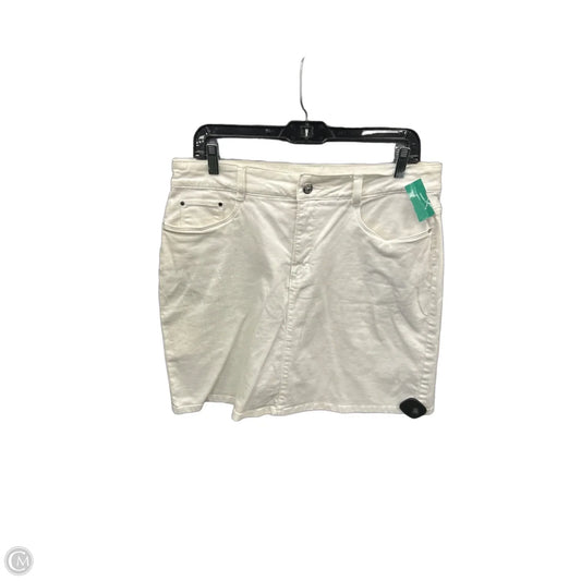 Skort By Croft And Barrow In White Denim, Size: 12