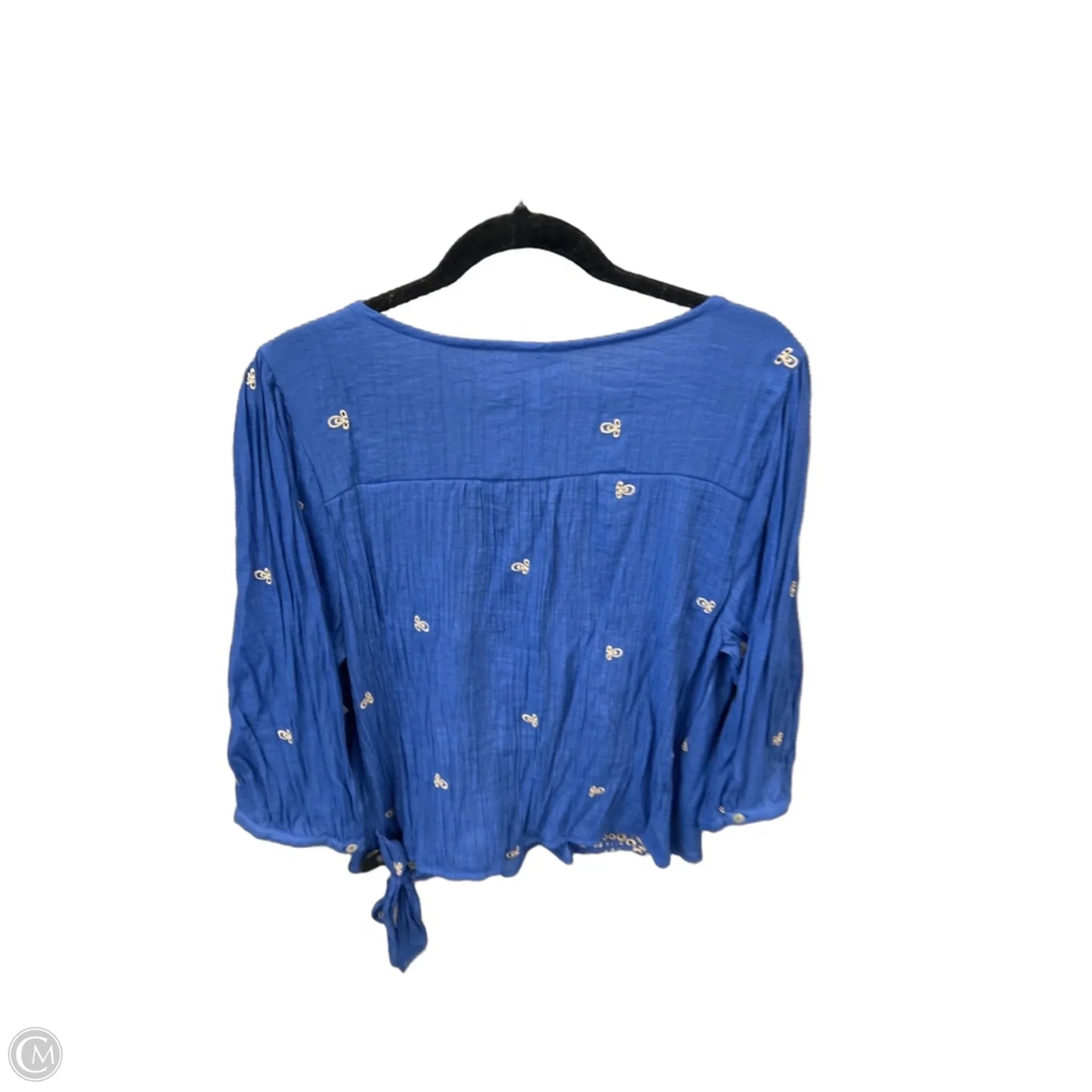 Top Long Sleeve By Figuero & Flower In Blue, Size: L